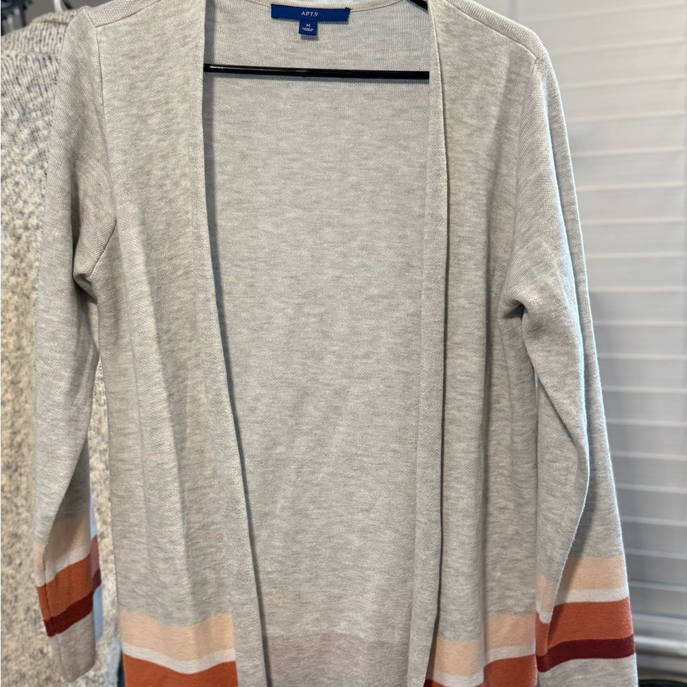 Apt. 9 Women's Gray Cardigan with Orange Accents